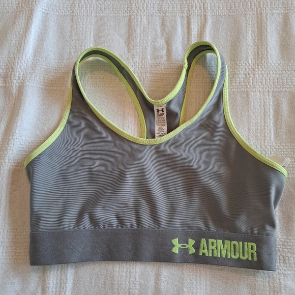 Under Armour women's bra size small gray and yellow - Picture 1 of 5